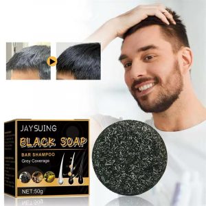 50g Hair Darkening Shampoo Bar – Natural Black Soap for Gray & White Hair Repair